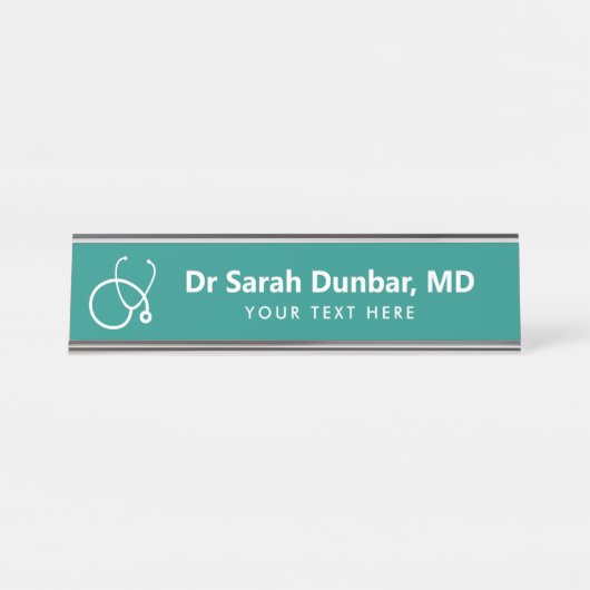 Personalisiertes Schreibtischschild für Ärztin Schreibtischnamensplakette (Vorderseite )