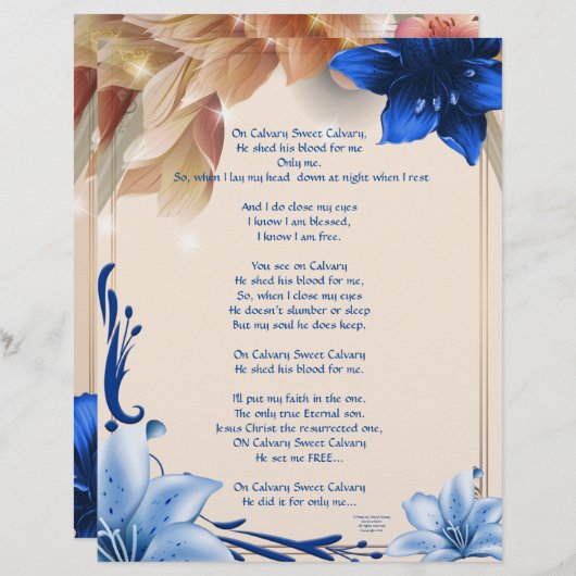 Personalisiertes Schriftstück von Calvary (Vorne/Hinten)