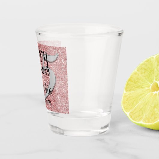 Personalisiertes Schuhglas zum 25. Geburtstag Schnapsglas (Rechts)