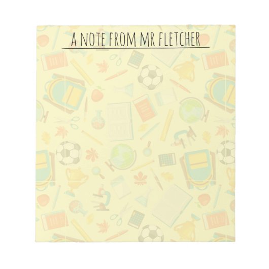 Personalisiertes Schulangebot Notizblock (Vorderseite)