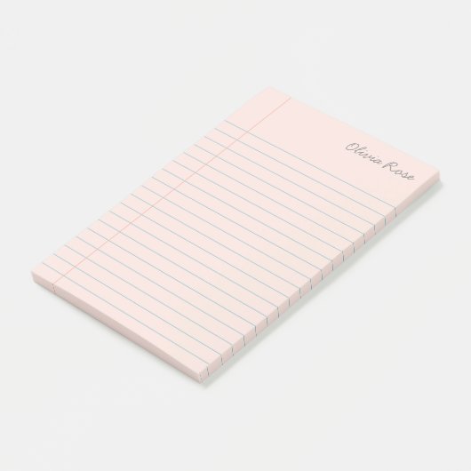 Personalisiertes Schulbuch Pink Post-it Klebezettel (angewinkelt)