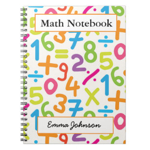 Personalisiertes Schulbuntzahlen-Mathe-Notizbuch Notizblock