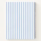 Personalisiertes Schuljournal Blau Weiße Streifen Notizblock (Rückseite)