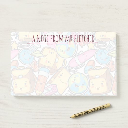 Personalisiertes Schulmaterial Post-it Klebezettel (Auf Schreibtisch)