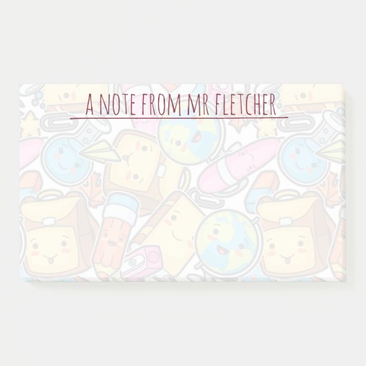 Personalisiertes Schulmaterial Post-it Klebezettel (Vorderseite)