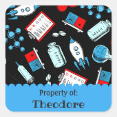 Personalisiertes Schulmodell Quadratischer Aufkleber (Vorderseite)