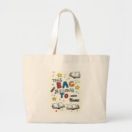 Personalisiertes Schultaschen-Etikettendesign Jumbo Stoffbeutel