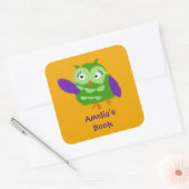 Personalisiertes Schüssel Dieses Buch gehört Quadratischer Aufkleber (Umschlag)