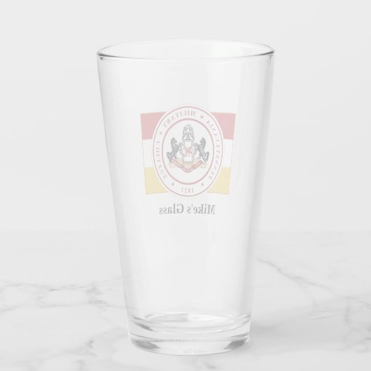PERSONALISIERTES Schüttelglas/Tumbler mit PMC FLAG Glas (Rückseite)