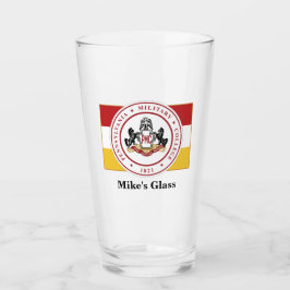 PERSONALISIERTES Schüttelglas/Tumbler mit PMC FLAG Glas