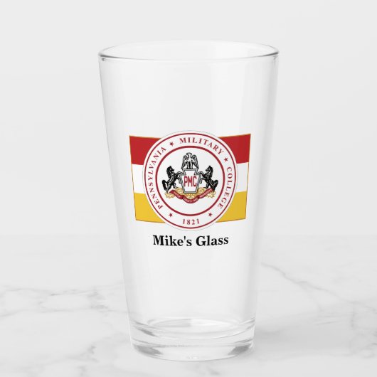 PERSONALISIERTES Schüttelglas/Tumbler mit PMC FLAG Glas (Vorderseite)