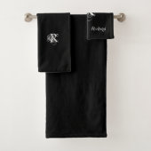 Personalisiertes Schwarz Badhandtuch Set (Insitu)