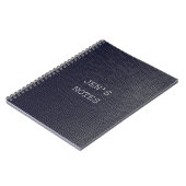 Personalisiertes Schwarz/Blau-Leder/Skin-Look-Note Notizblock (Linke Seite)