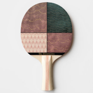 Personalisiertes Schwarz Braun Beige Tischtennis Schläger