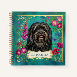 Personalisiertes Schwarz-Braun-Lhasa-Apso-Quadratn Notizblock