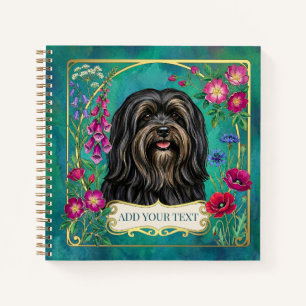 Personalisiertes Schwarz-Braun-Lhasa-Apso-Quadratn Notizblock