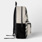Personalisiertes Schwarz-Creme-Französisch-Toile-M Bedruckter Rucksack (Links)