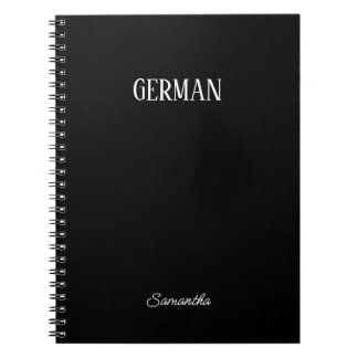 Personalisiertes Schwarz-Deutsches Sachbuch Notizblock