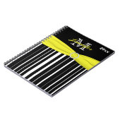 Personalisiertes Schwarz-Gelb-Weißstreifen-Noteboo Notizblock (Linke Seite)