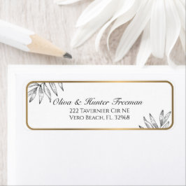 Personalisiertes Schwarz-Gold-Adressenlabel