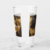 Personalisiertes Schwarz-Gold-Alkoholtupfer Glas (Links)