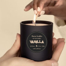 Personalisiertes Schwarz-Gold-Kerzen-Label