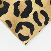 Personalisiertes Schwarz-Gold-Leopard-Muster Fleecedecke (Ecke)