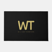 Personalisiertes Schwarz-Gold-Logo Fußmatte (Vorderseite)