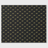 Personalisiertes Schwarz-Gold-Logo Geschenkpapier (Flach)