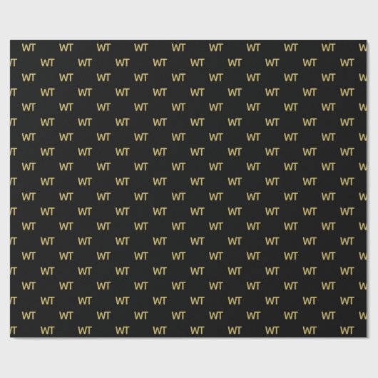 Personalisiertes Schwarz-Gold-Logo Geschenkpapier (Flach)