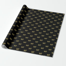Personalisiertes Schwarz-Gold-Logo Geschenkpapier