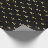 Personalisiertes Schwarz-Gold-Logo Geschenkpapier (Ecke)