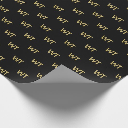 Personalisiertes Schwarz-Gold-Logo Geschenkpapier (Ecke)