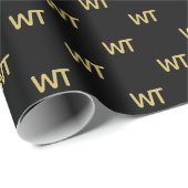 Personalisiertes Schwarz-Gold-Logo Geschenkpapier (Rolleneckpunkt)