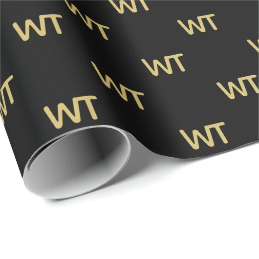 Personalisiertes Schwarz-Gold-Logo Geschenkpapier (Rolleneckpunkt)