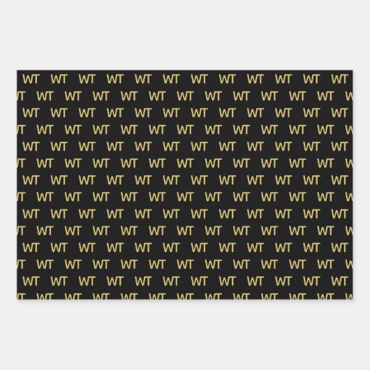 Personalisiertes Schwarz-Gold-Logo Geschenkpapier Set (Vorderseite 2)