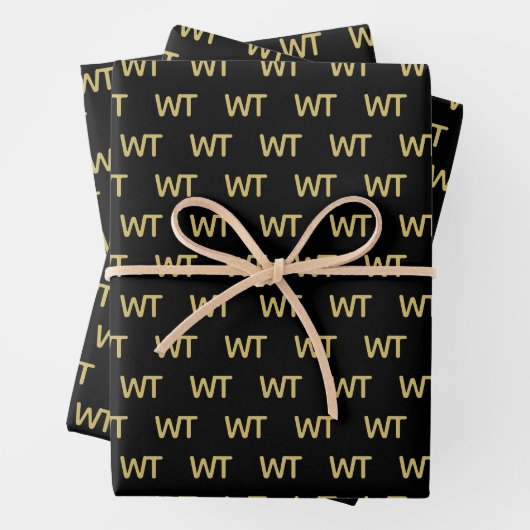 Personalisiertes Schwarz-Gold-Logo Geschenkpapier Set (Beispiel)
