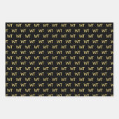 Personalisiertes Schwarz-Gold-Logo Geschenkpapier Set (Vorderseite)
