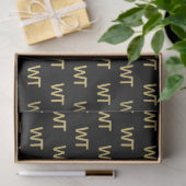 Personalisiertes Schwarz-Gold-Logo Seidenpapier (Geschenk)