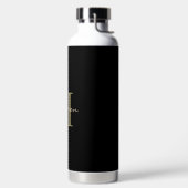 Personalisiertes Schwarz-Gold Monogramm-Geschenk Trinkflasche (links)
