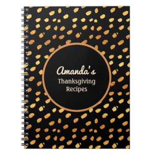 Personalisiertes Schwarz-Gold-Monogramm-Journal Notizblock