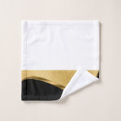 Personalisiertes Schwarz-Gold-Set Badetuch Badhandtuch Set (Waschlappen)