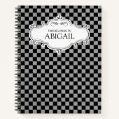 Personalisiertes Schwarz/Grau-Kartenbuch Notizblock (Vorderseite)