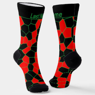 Personalisiertes Schwarz-Grün Modernes Trendmuster Socken