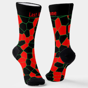 Personalisiertes Schwarz-Grün Modernes Trendmuster Socken