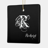 Personalisiertes Schwarz Keramikornament (Links)