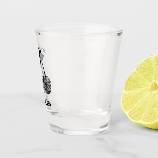 Personalisiertes Schwarz Kirsche Bachelorette Shot Schnapsglas (Rechts)