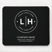 Personalisiertes Schwarz-Modern-Logo Mousepad (Vorne)