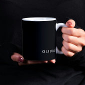 Personalisiertes Schwarz-Name-Monogramm | elegant Kaffeetasse