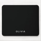 Personalisiertes Schwarz-Name-Monogramm | elegant Mousepad (Vorne)